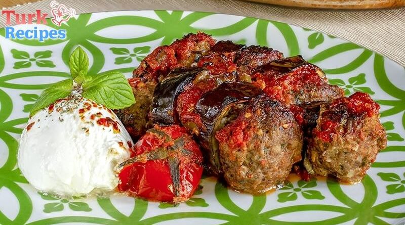Knead the Meatballs Baked Eggplant Kebab Recipe.Turkish Kebab Recipes. Turkish Food Recipes. Turkish Recipes.